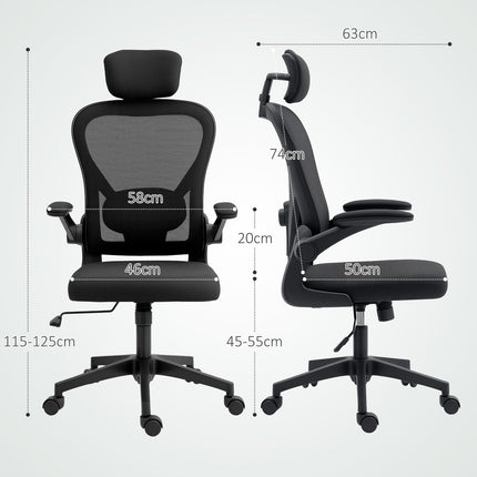 Ergonomischer Bürostuhl mit verstellbarer Kopfstütze und Lordosenstütze