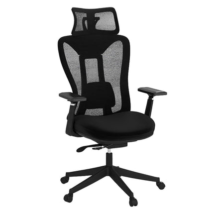 Ergonomická kancelářská židle s nastavitelnou bederní opěrkou a opěrkou hlavy