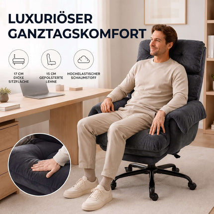 Ergonomic Office Chair with Adjustable Recline, Dark Grey