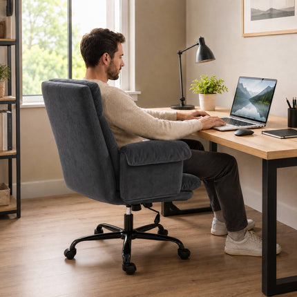 Ergonomic Office Chair with Adjustable Recline, Dark Grey