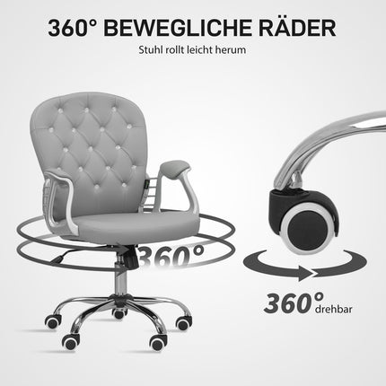Ergonomic Office Chair with Armrests, Light Grey, Adjustable