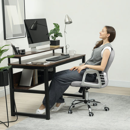 Ergonomic Office Chair with Armrests, Light Grey, Adjustable