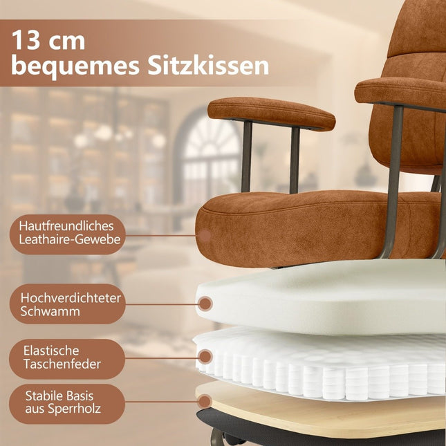 Ergonomic Office Chair with Armrests & Wheels, Adjustable