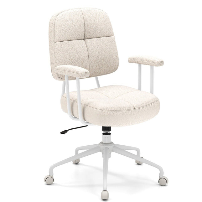 Ergonomischer Bürostuhl mit Armlehnen & Rollen, Beige