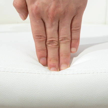 Ergonomická kancelářská židle s područkami, bílý vzhled kůže