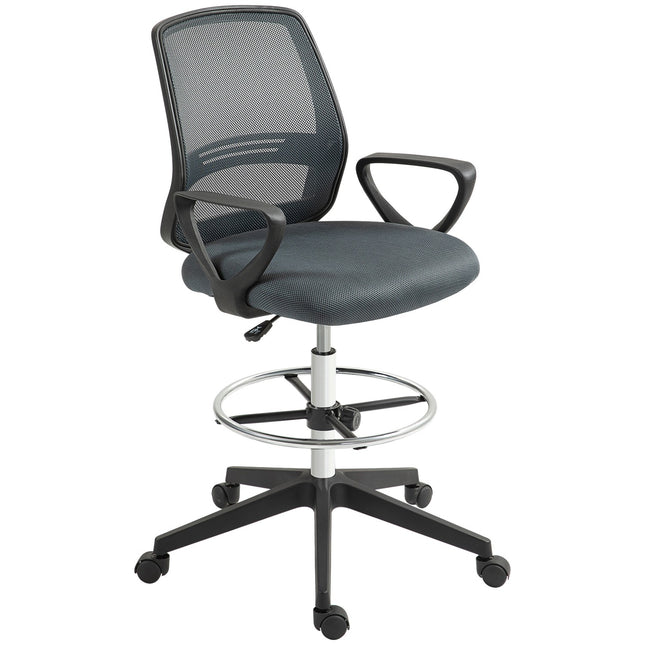 Ergonomischer Bürostuhl mit Armlehnen und verstellbarer Fußstütze