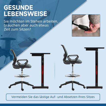 Ergonomischer Bürostuhl mit Armlehnen und verstellbarer Fußstütze