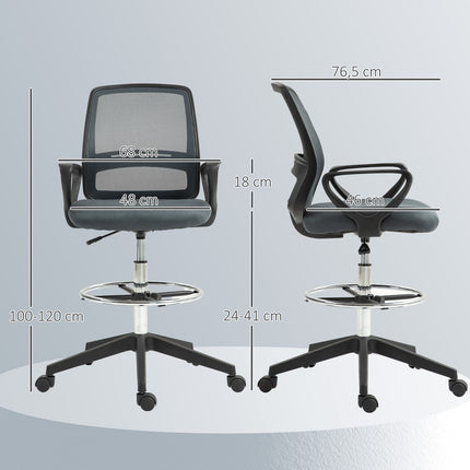 Ergonomischer Bürostuhl mit Armlehnen und verstellbarer Fußstütze