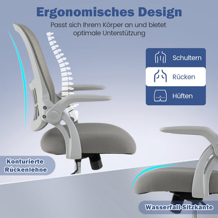Ergonomischer Bürostuhl mit hochklappbaren Armlehnen & Kippfunktion