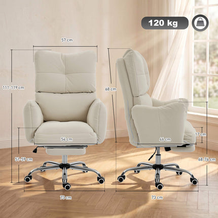 Ergonomischer Bürostuhl mit Fußstütze, verstellbare Rückenlehne