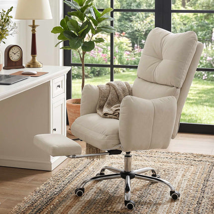 Ergonomischer Bürostuhl mit Fußstütze, verstellbare Rückenlehne