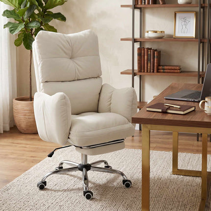 Ergonomischer Bürostuhl mit Fußstütze, verstellbare Rückenlehne