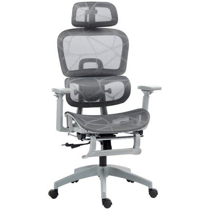 Ergonomischer Bürostuhl mit Fußstütze, neigbarer Rückenlehne