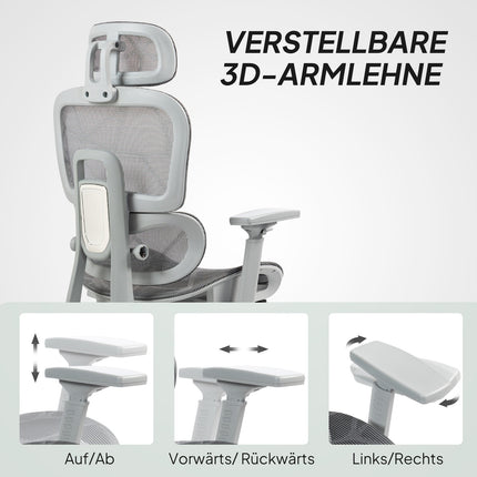 Ergonomischer Bürostuhl mit Fußstütze, neigbarer Rückenlehne