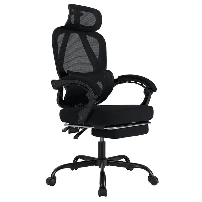 Ergonomischer Bürostuhl mit Fußstütze und verstellbarer Rückenlehne