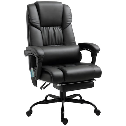 Ergonomischer Bürostuhl mit Massage, Fußstütze, Schwarz