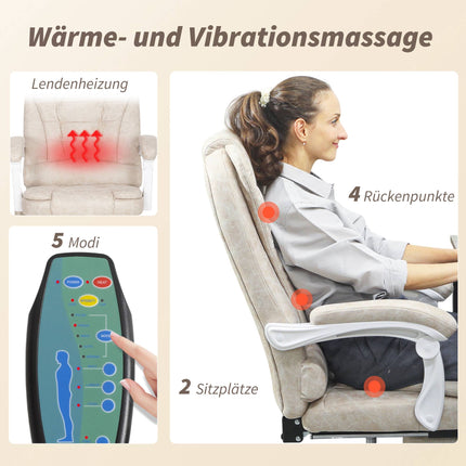 Ergonomic Office Chair with Massage, Recline & Footrest