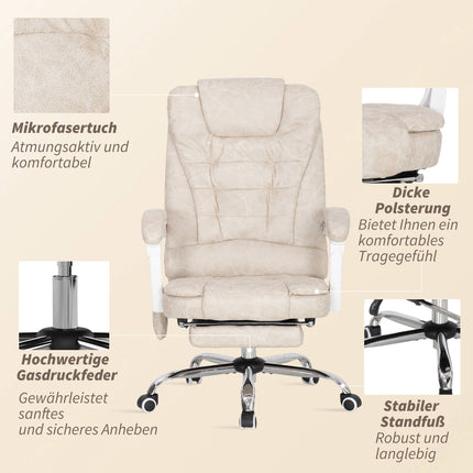 Ergonomic Office Chair with Massage, Recline & Footrest