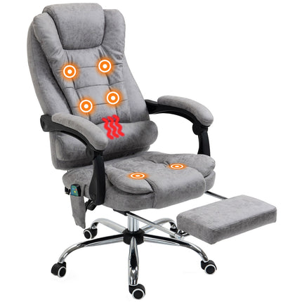 Ergonomischer Bürostuhl mit Massage-, Liege- und Heizfunktion, Grau