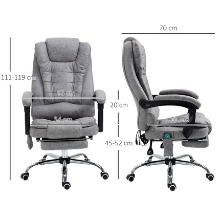 Ergonomischer Bürostuhl mit Massage-, Liege- und Heizfunktion, Grau