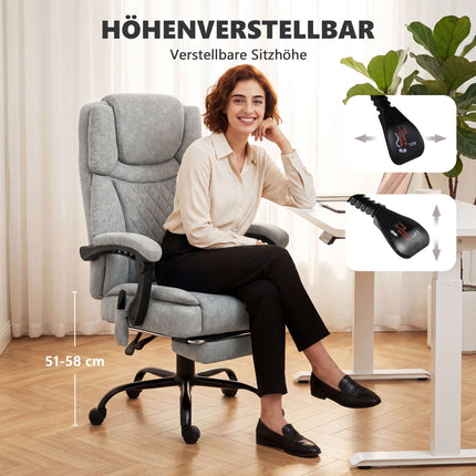 Ergonomic Office Chair with Massage and Heating, Reclines 135