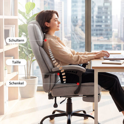 Ergonomic Office Chair with Massage and Heating, Reclines 135