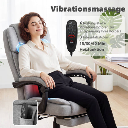 Ergonomic Office Chair with Massage and Heating, Reclines 135