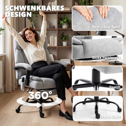 Ergonomic Office Chair with Massage and Heating, Reclines 135