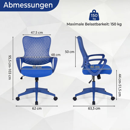Ergonomischer Bürostuhl mit Netzrückenlehne, Höhenverstellbar