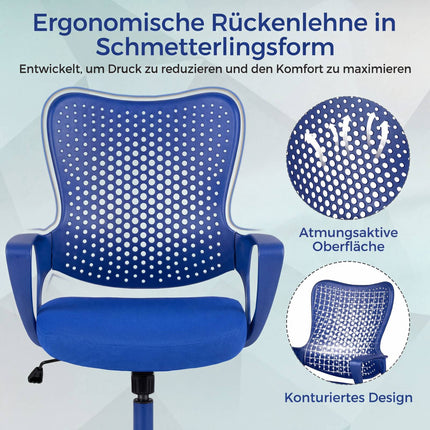Ergonomischer Bürostuhl mit Netzrückenlehne, Höhenverstellbar