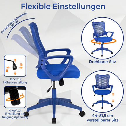 Ergonomischer Bürostuhl mit Netzrückenlehne, Höhenverstellbar
