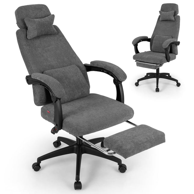 Ergonomischer Bürostuhl mit neigbarer Rückenlehne und Fußstütze