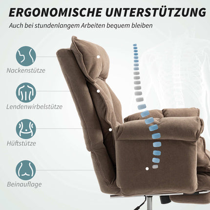Ergonomischer Bürostuhl mit verstellbarer Rückenlehne und Fußstütze