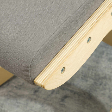 Ergonomic Rocking Kneeling Chair, Light Grey, Birch Wood