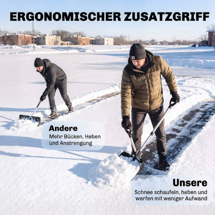 Ergonomic Snow Shovel with 45 cm Wide Plastic Blade
