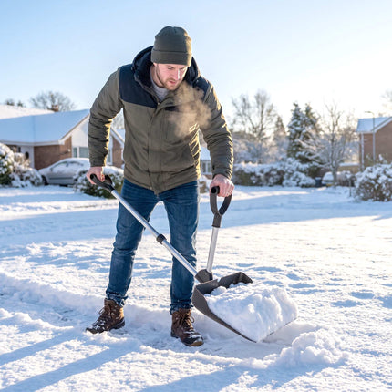 Ergonomic Snow Shovel with 45 cm Wide Plastic Blade