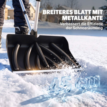 Ergonomic Snow Shovel with 45 cm Wide Plastic Blade