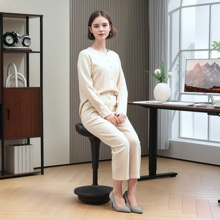 Ergonomic Standing Stool with Adjustable Height, Black