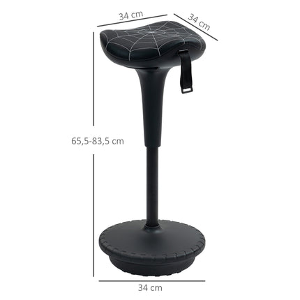 Ergonomic Standing Stool with Adjustable Height, Black