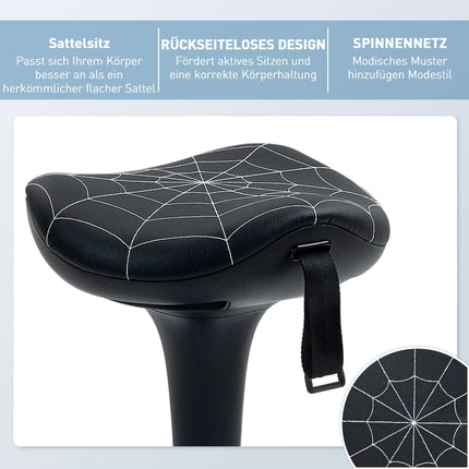 Ergonomic Standing Stool with Adjustable Height, Black