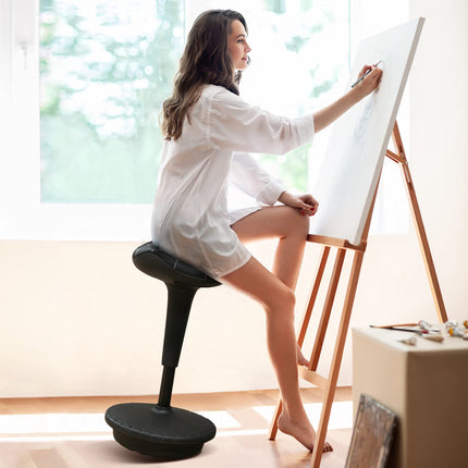 Ergonomic Standing Stool with Adjustable Height, Black