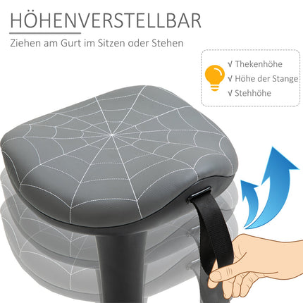 Ergonomická otočná stolička, nastavitelná výška 65.5-83.5 cm, šedá