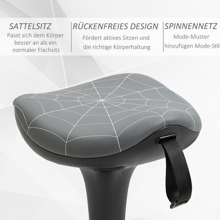 Ergonomická otočná stolička, nastavitelná výška 65.5-83.5 cm, šedá