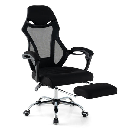 Ergonomic mesh office chair with footrest & height-adjustable tilt backrest executive chair