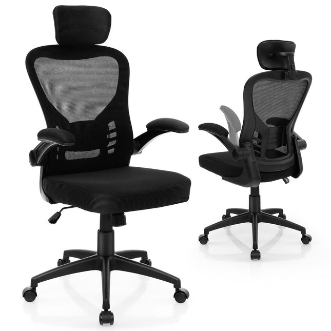 Ergonomischer Netz-Bürostuhl mit Wipp-Rückenlehne Chefsessel Drehstuhl PC-Stuhl