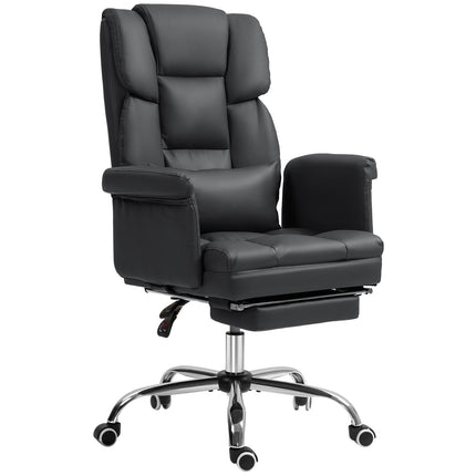 Ergonomischer Bürostuhl, höhenverstellbar 48-56 cm, neigbare Rückenlehne, Fußstütze, schwarz