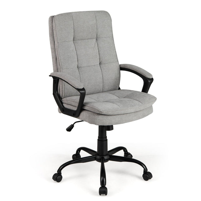 Ergonomická kancelářská židle s područkami a kolečky, výškově nastavitelná otočná počítačová židle