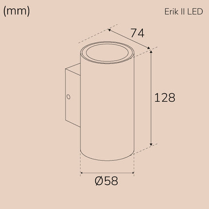 Erik II nástěnné svítidlo LED IP65 3000K 6W 494lm antracit