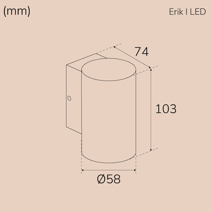 Erik I Wall light LED IP65 3000K 2W 293lm White