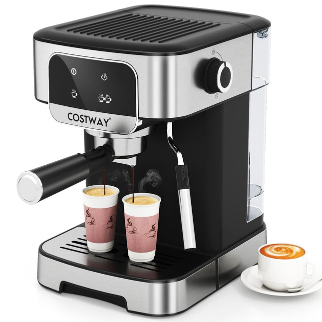 Espressomaschine 20 Bar, 1200W, Milchaufschäumer, 1,8L Tank